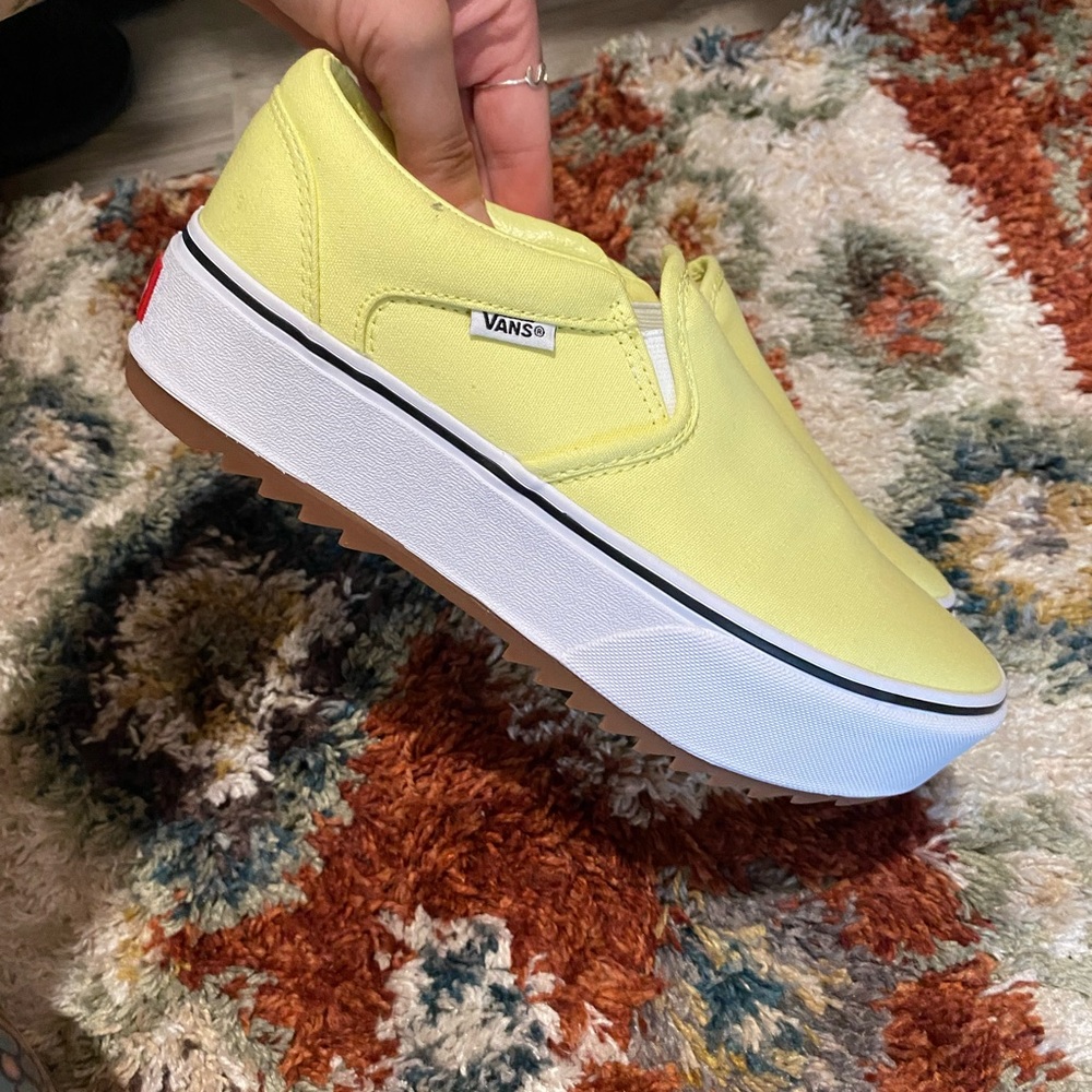 Vans Slip-On Platform Sneakers in Lemon Yellow - Picture 2 of 6